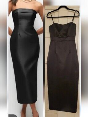 Jasmine Bridal Black Sweetheart Spaghetti Strap bridesmaid dress Tiffany Elegant